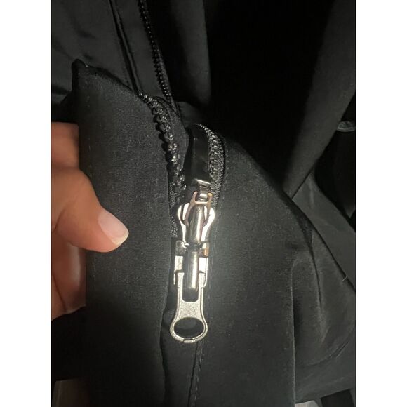 Braetan Women Zip Knee Length Trench Coat Black Large Career Office Minimalist - Picture 3 of 8